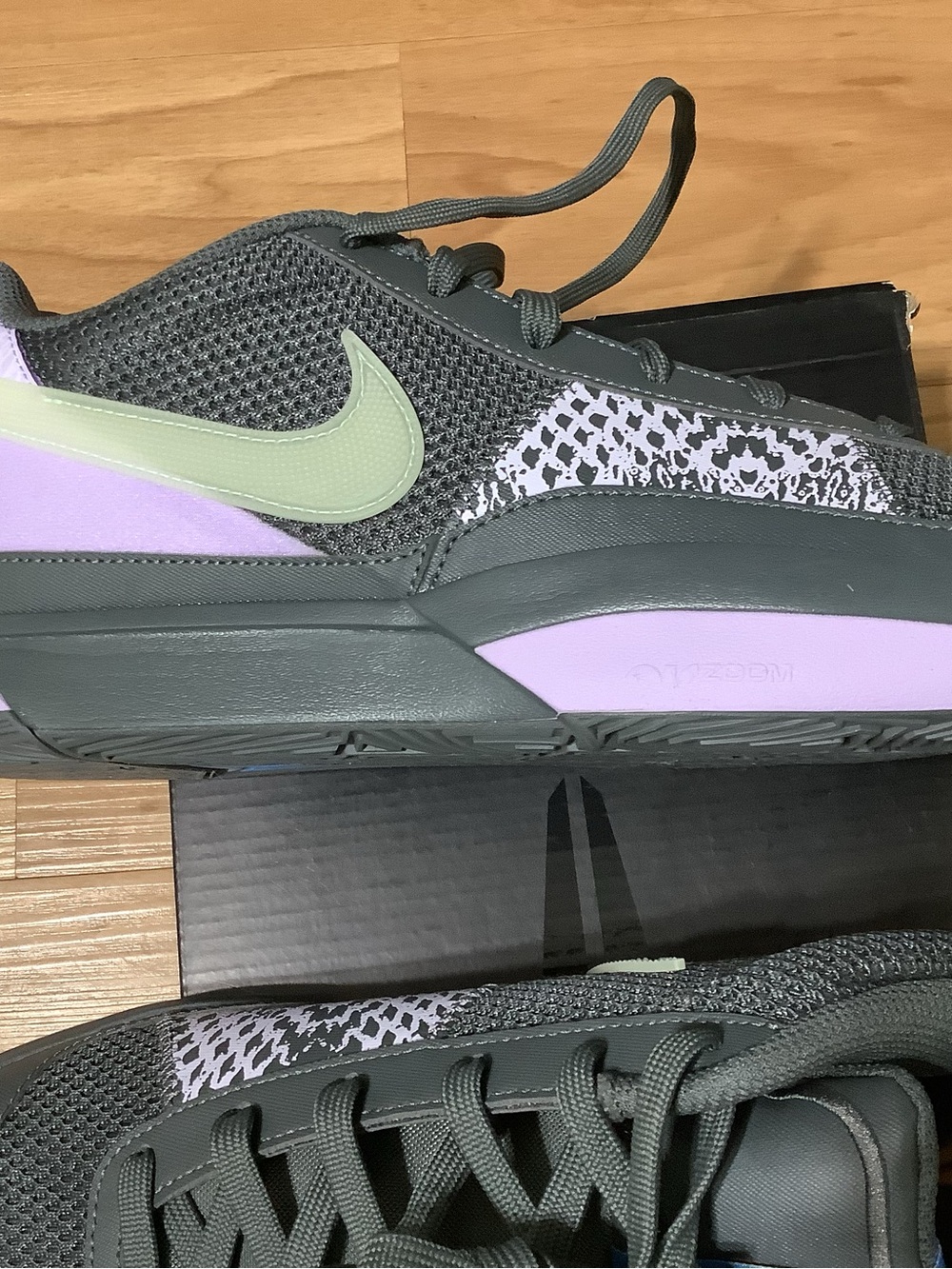 Nike men’s JA Morant Grey & Lavender Low-Top Sneakers